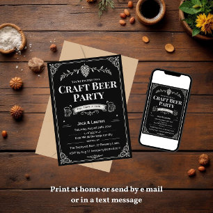 Craft Beer Party Invitation Vintage Brewery