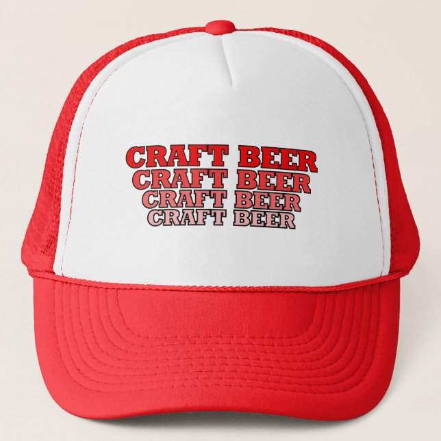 Craft Beer Red Text Trucker Hat (Front)