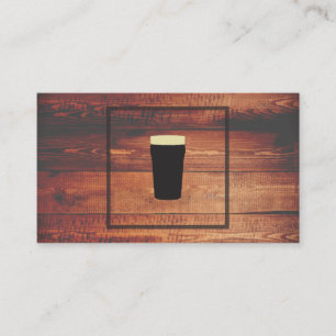 Craft Beer Rustic Wood Square Element Business Card