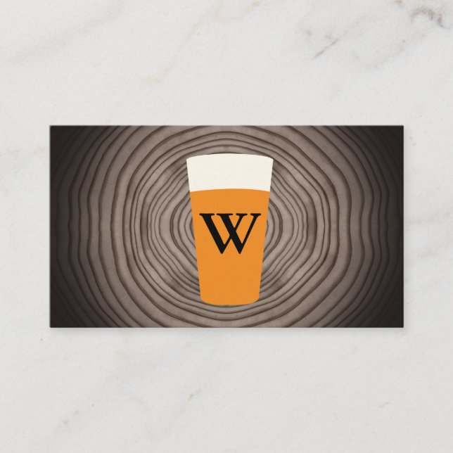 Craft Beer | Wood Grain Business Card (Front)