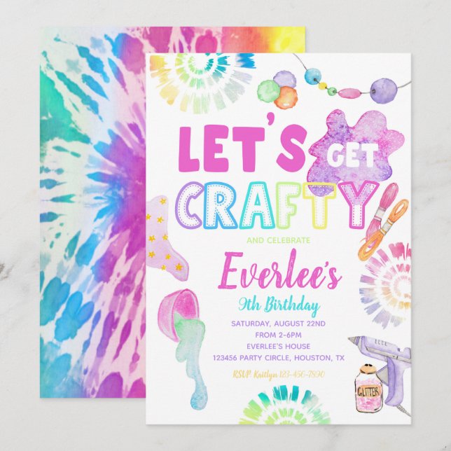 Craft Birthday Party Invitation | Craft Party  (Front/Back)