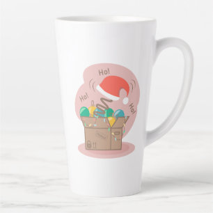 Craft box with Christmas decoration and Santa hat  Latte Mug
