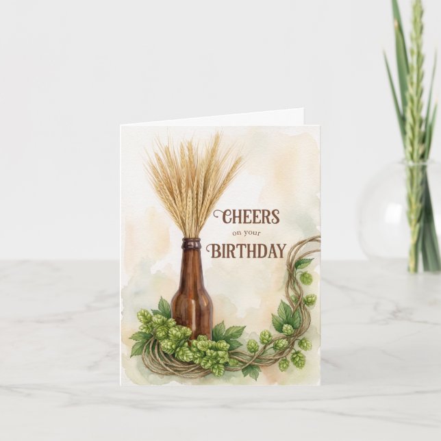 Craft Brew Cheers Birthday Card (Front)