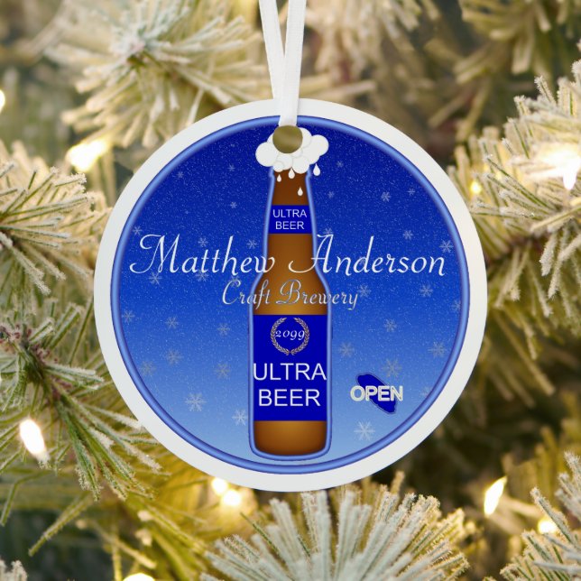Craft Brewery Beer Bottle Bar Christmas Ornament (Insitu)