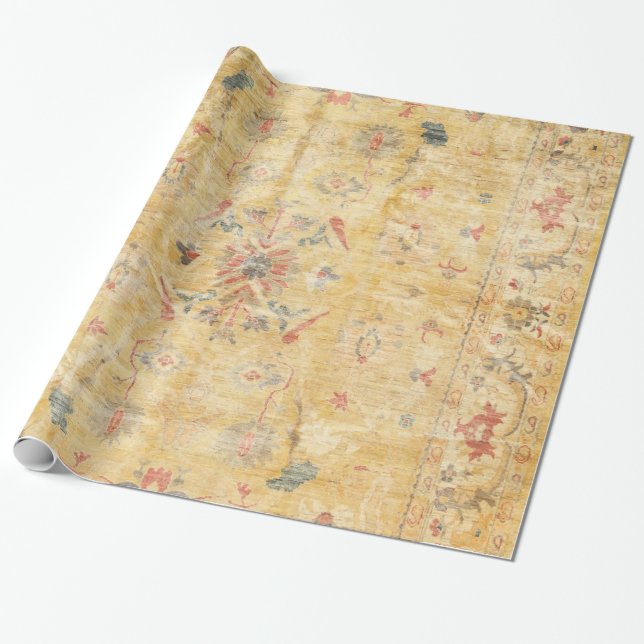 Craft Carpet Century Dull Yellow Golden  Wrapping Paper (Unrolled)
