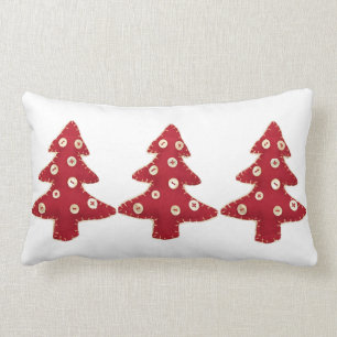 Craft Christmas Trees and Buttons Lumbar Cushion