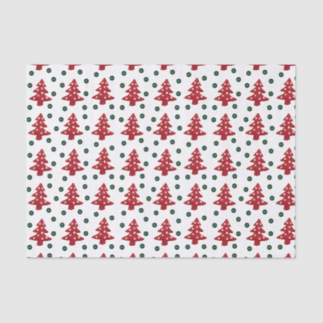 Craft Christmas Trees and Buttons Tissue Paper (Front)