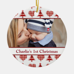 Craft Christmas Trees and Hearts Ceramic Tree Decoration