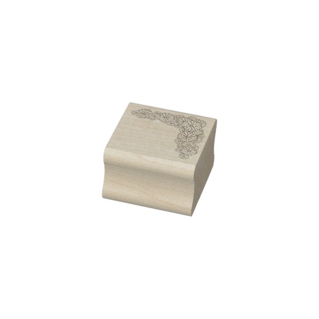 Craft deco daisy flower corner rubber stamp (Stamp)