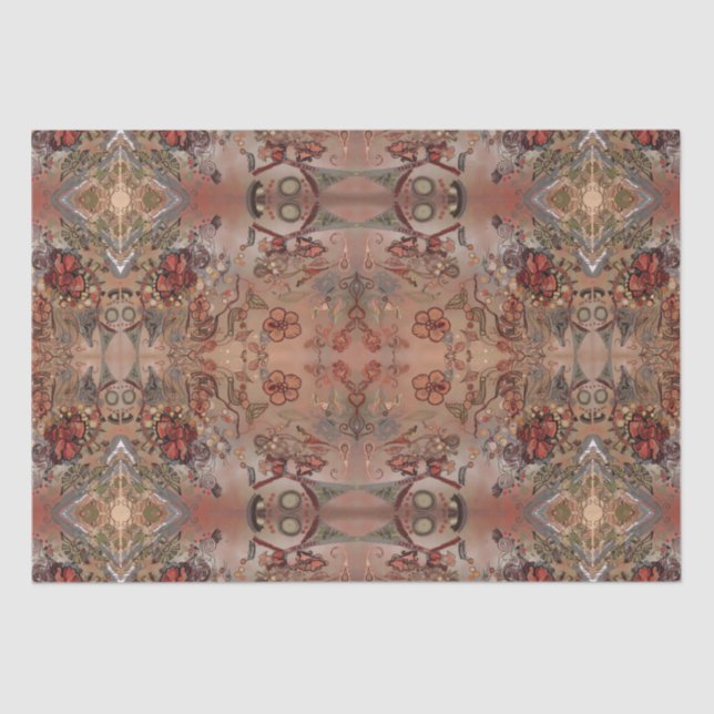 Craft Decoupage Art Deco Collage Floral Pattern Tissue Paper (Front)