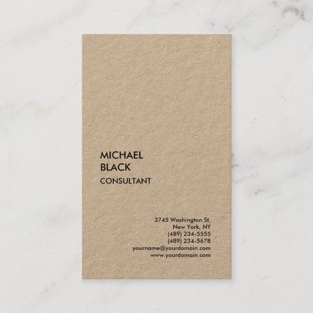 Craft Exclusive Special Unique Modern Minimalist Business Card (Front)
