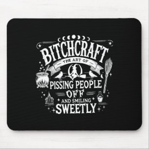 Craft Funny Witch Witchy Spooky Season Happy Hallo Mouse Mat