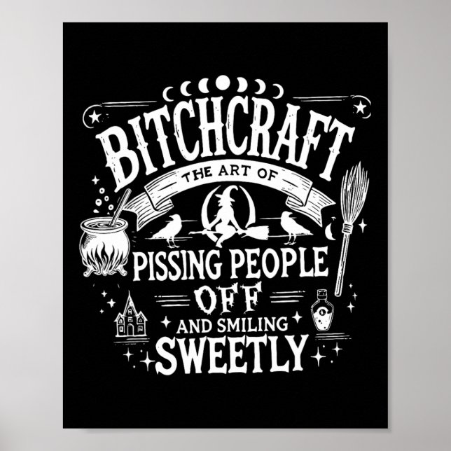 Craft Funny Witch Witchy Spooky Season Happy Hallo Poster (Front)