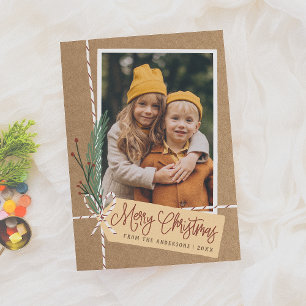 Craft Gift & Bow Merry Christmas Holiday Photo