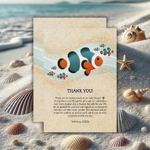 Craft Glitter Clown Fish Nemo Baby Shower Thank You Card