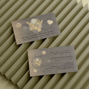 Craft Gold Festive Balloons Party Event Planner Business Card