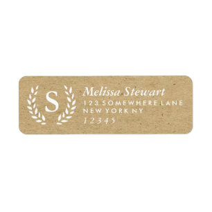 Craft Laurel Wreath Monogram Return Address