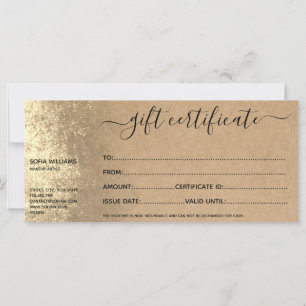 Craft Paper Gift Certificate Gift Card add logo
