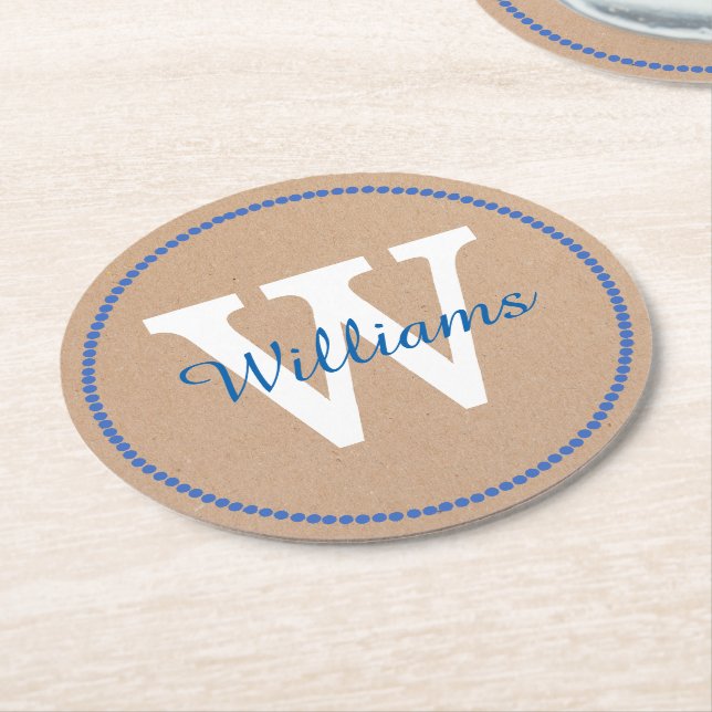 Craft Paper Look Custom Paper Coasters (Angled)