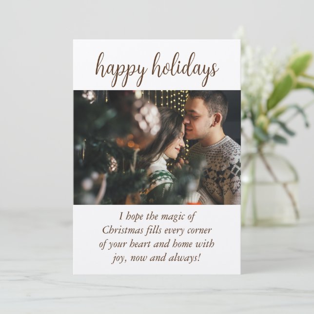 Craft paper rustic design Christmas card (Standing Front)