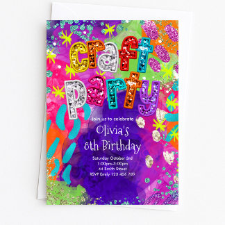 Craft Party Birthday Invitation