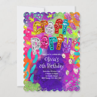 Craft Party Birthday Invitation