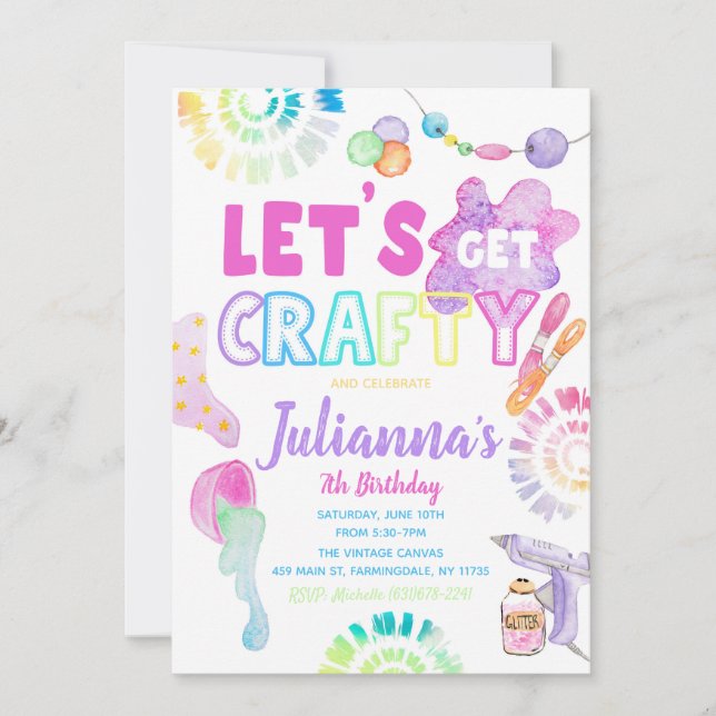 Craft Party Invitation | Craft Birthday Invitation (Front)