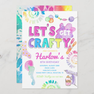 Craft Party Invitation   Craft Birthday Invitation