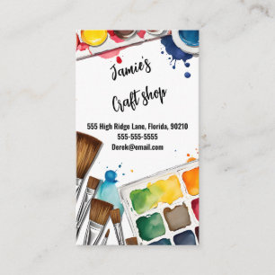 craft shop paint art artist workshop kids business card