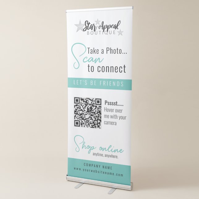 Craft Show Booth Display Ideas QR Code Retractable Banner (3/4)