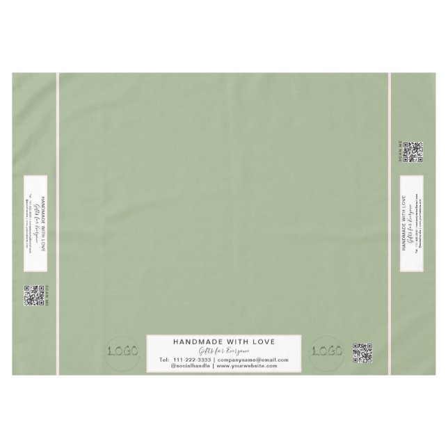 Craft Show Sage Blush Pink 60 x 84 QR Code Tablecloth (Front (Horizontal))