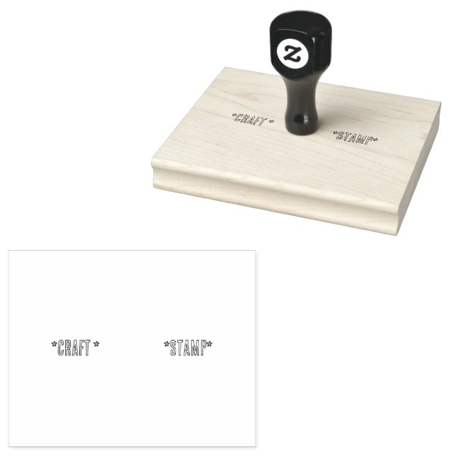 Craft-Stamp custom text Wooden-Handle Jet Black Rubber Stamp (Stamped)