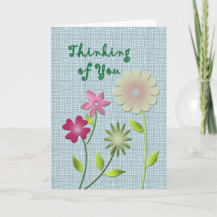 Craft Style Flowers Thinking of You  Card