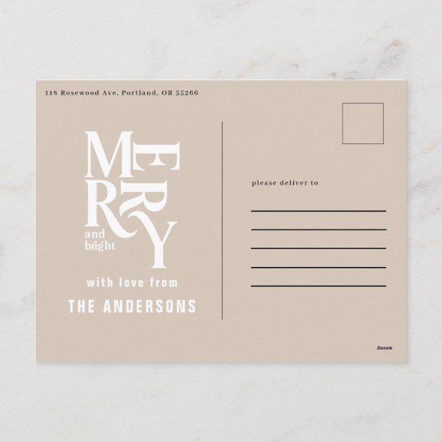 craft vintage merry christmas announcement  (Back)