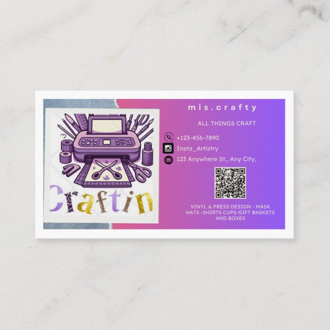 Craft Vinyl Business Card  (Front)