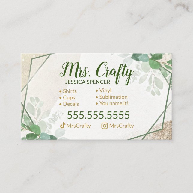 Craft Vinyl Business Card (Front)