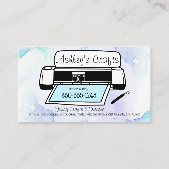 Craft Vinyl Business Card - Silhouette Cricut (Front)