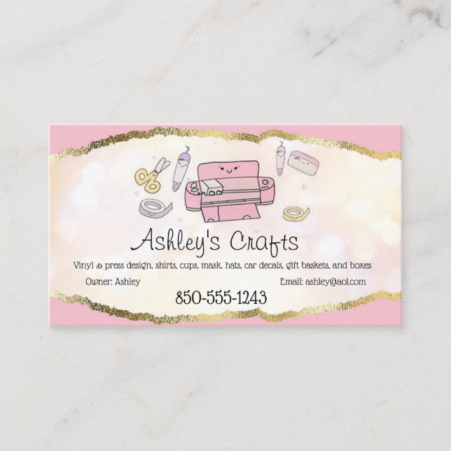 Craft Vinyl Foil Business Card - Silhouette Cricut (Front)