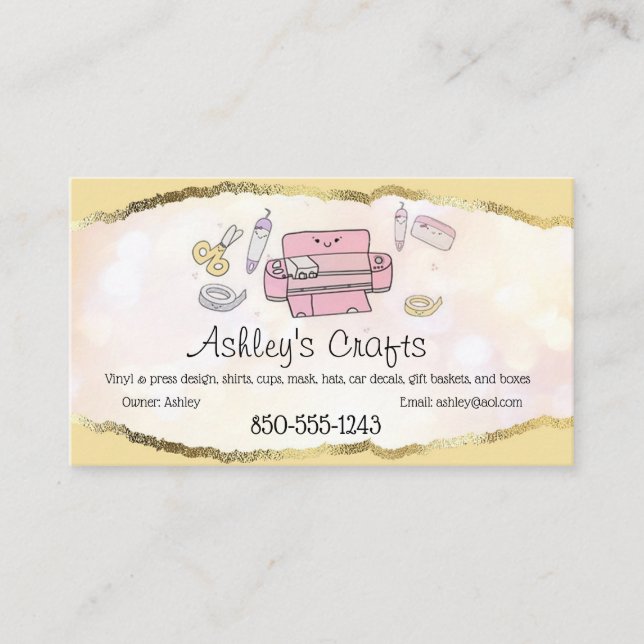 Craft Vinyl Foil Business Card - Silhouette Cricut (Front)