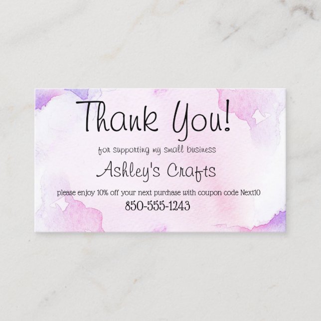 Craft Vinyl Thank you card (Front)