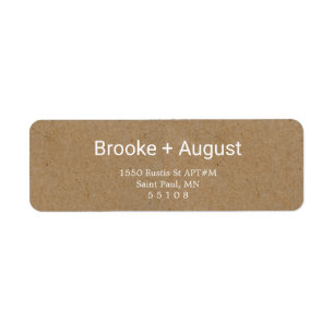 Craft White Font Return Address Labels