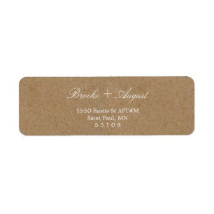 Craft White Font Return Address Labels