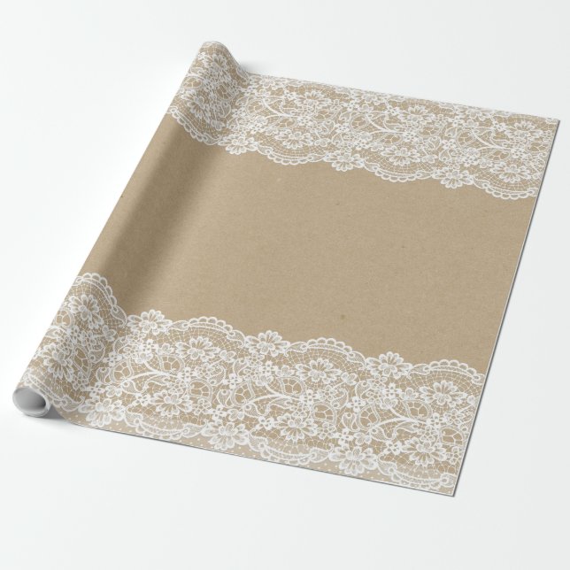 Craft White Lace Papers 11 Wrapping Paper (Unrolled)