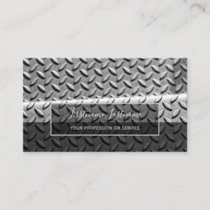 Crafted abstract diamond metal plate surface busin business card