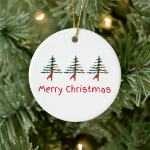 Crafted Christmas Trees – Modern Merry Xmas Ceramic Tree Decoration