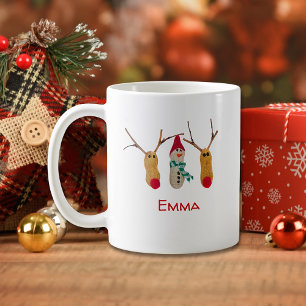 Crafted Christmas - Unique fun reindeer snowman Coffee Mug