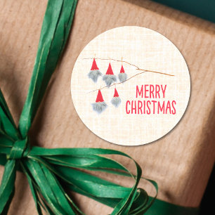Crafted Cute Christmas Gnome – Festive Holiday Classic Round Sticker