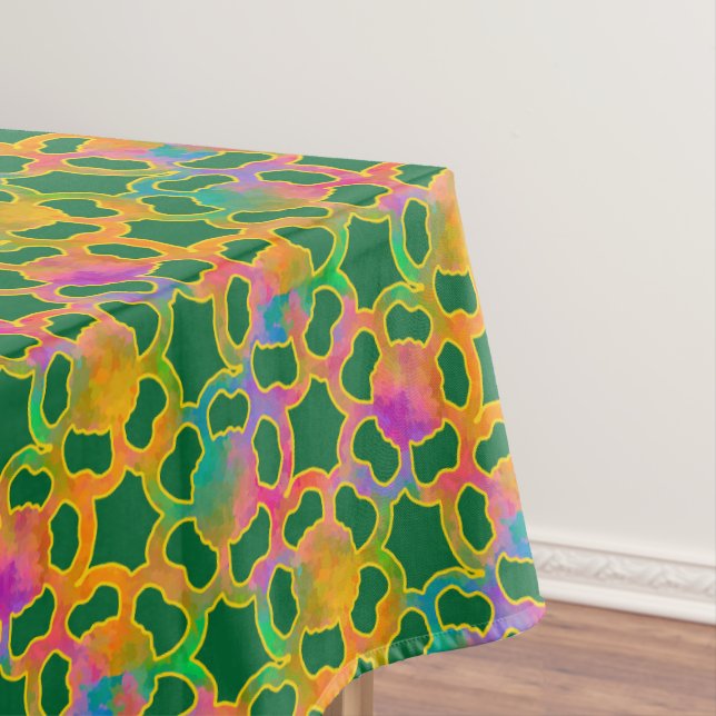 Crafted Floral Chainmail in Forest Green Tablecloth (In Situ)
