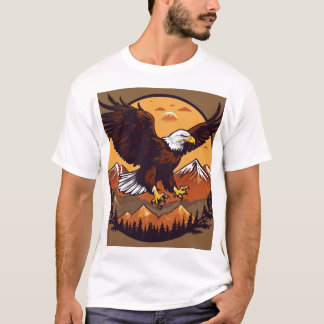 Crafted Majesty: Crystal Eagle in Flight" T-Shirt