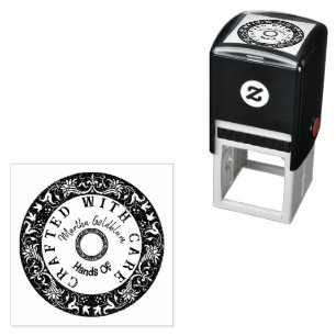 Crafted with Care Hands Of Custom Personalised    Self-inking Stamp